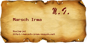 Marsch Irma névjegykártya